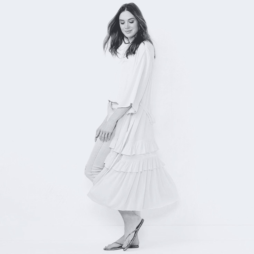 LC Lauren Conrad Adobe Rose Pink Tiered Ruffle Duster
